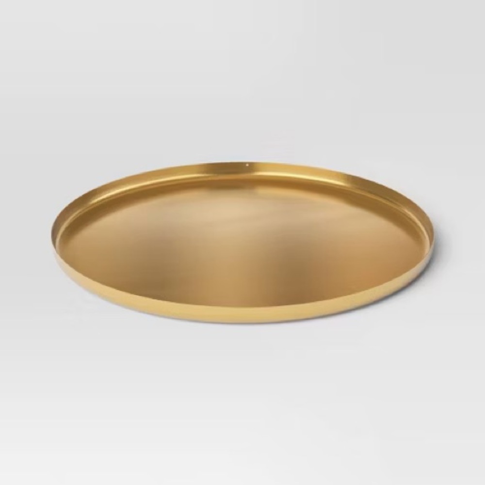 Aluminum Charger Plate Gold- Threshold™ Modern Round Serving Tray, 14.125”